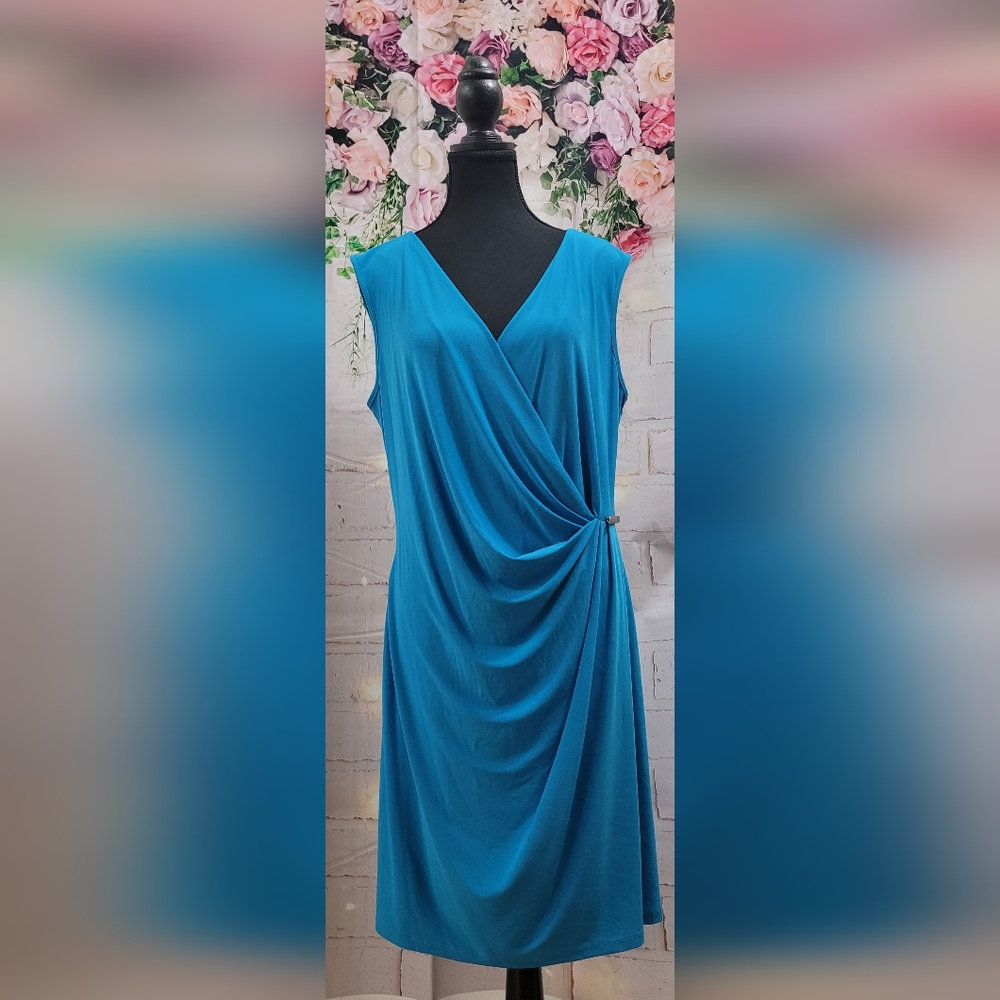 LIBRA turquoise blue sleeveless dress